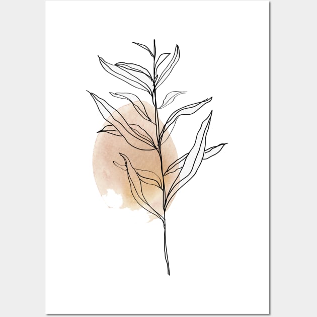 One Line Leaves Botanical Abstract Wall Art by My_Store